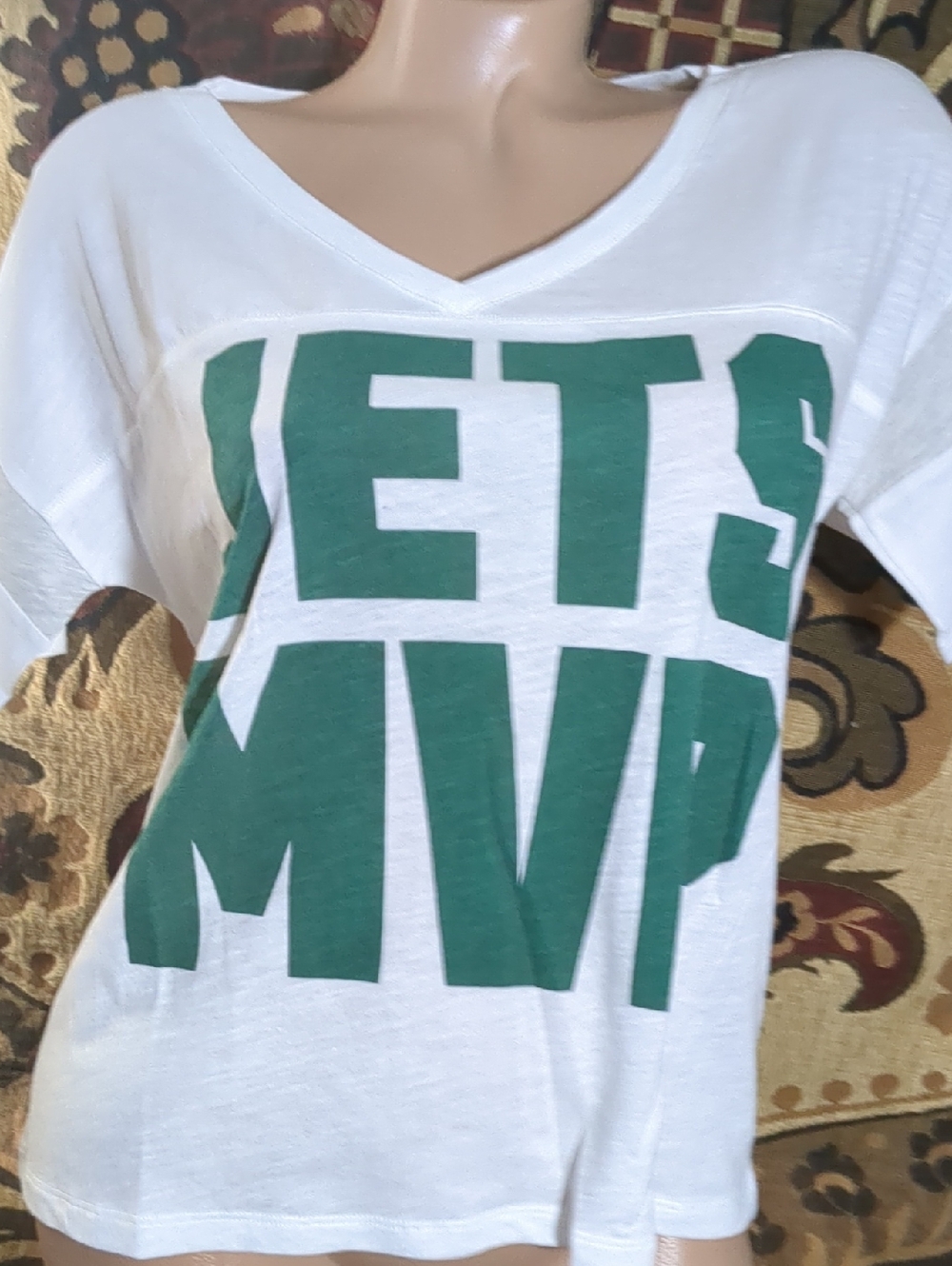 PINK Victoria's Secret White Gray  Short Sleeve Tee - XS NFL